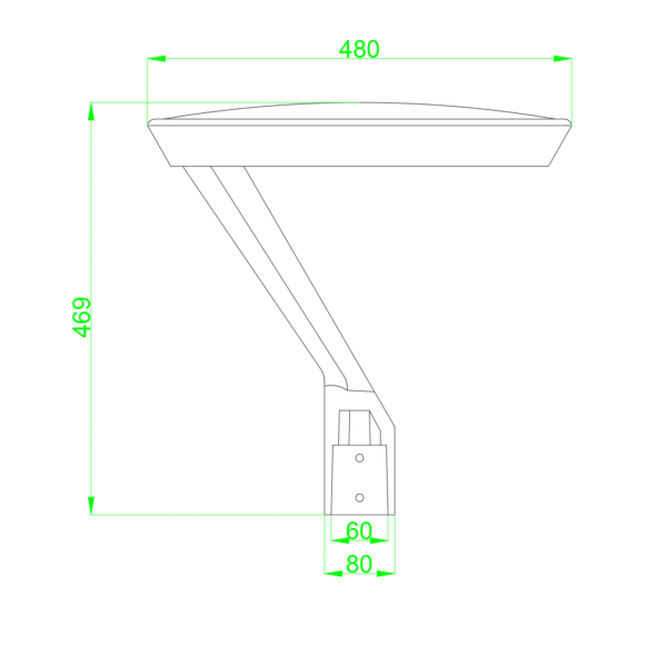 尺寸图 Outdoor Landscape LED Bollard Light - Fashion Die-Casting Aluminum Garden Pole Top Lamp