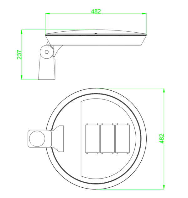 Durable LED Park Post-top Light - 60W EN 47100 Die-cast Aluminium & Removable Wiring Tray Fixture