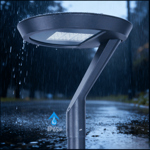 生成路灯应用效果图 (1) Outdoor Landscape LED Bollard Light - Fashion Die-Casting Aluminum Garden Pole Top Lamp