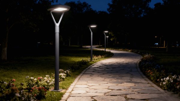 谷歌庭院灯网站场景图制作 (7) Die Casting Aluminium LED Garden Light 30w 40w 60w 90w 100w Garden Lighting Park Garden Lamp for square Led Pole Top Light